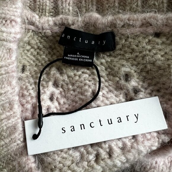 SANCTUARY Pointelle Sweater Pullover Open Knit Pink Moonlight NWT‎ Size Large - Picture 8 of 11